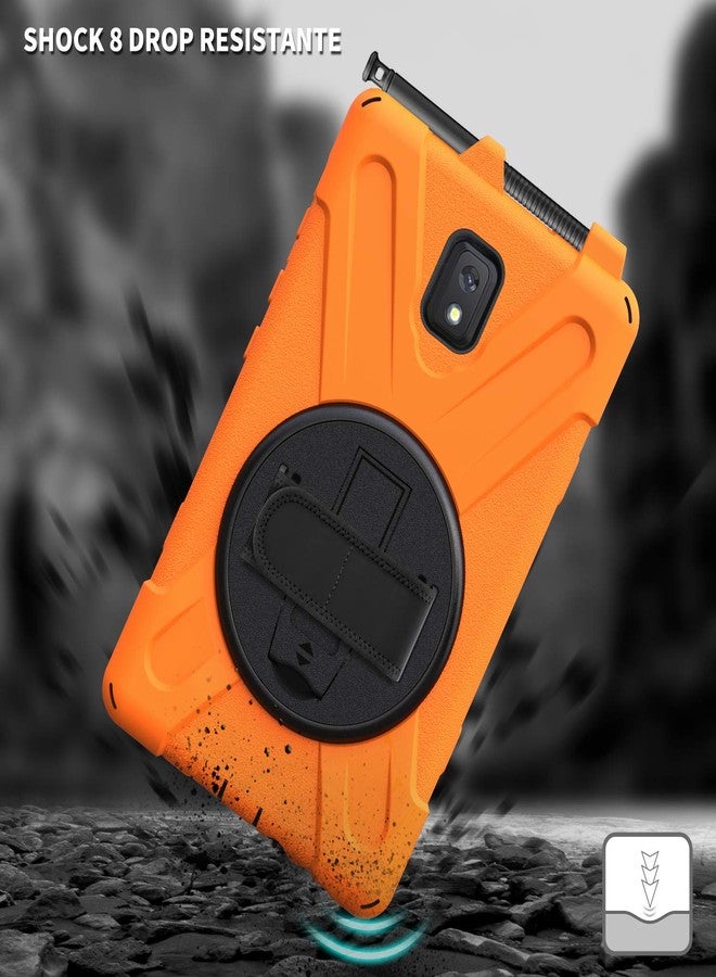 Rantice Samsung Galaxy Tab Active3/Active5 8.0 Case, with 360 Stand, Handle Hand Strap & Shoulder Strap for Samsung Galaxy Tab Active5 8" 2024, Active3 8" 2020 SM-X300/X307/T570/T577 (Orange) - Image 4